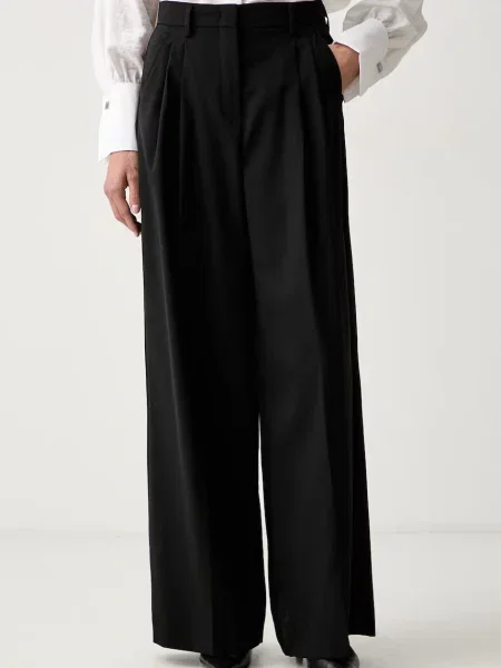 Weekend Max Mara pantaloni pentru femei din lână WKDOVVIO negru