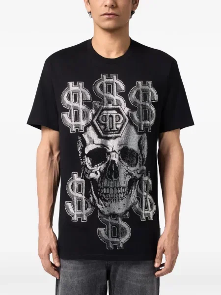 Tricou Philipp Plein cu imagine negru