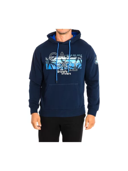 Bluza z kapturem La Martina z kapturem z logo niebieska