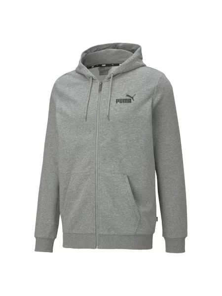 PUMA rozpinana bluza z kapturem z małym logo Essentials Akcesoria S szary