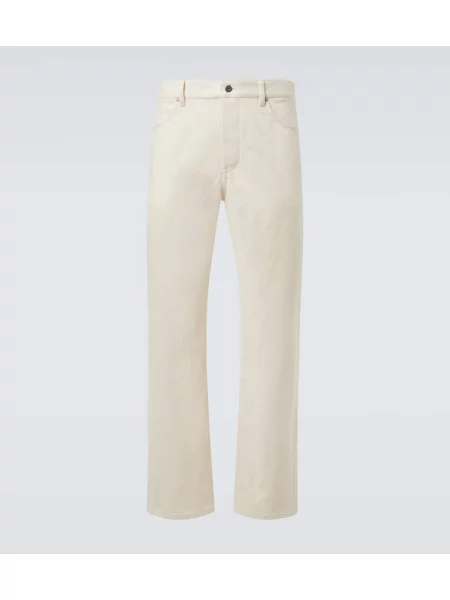 Blugi drepți Jil Sander alb