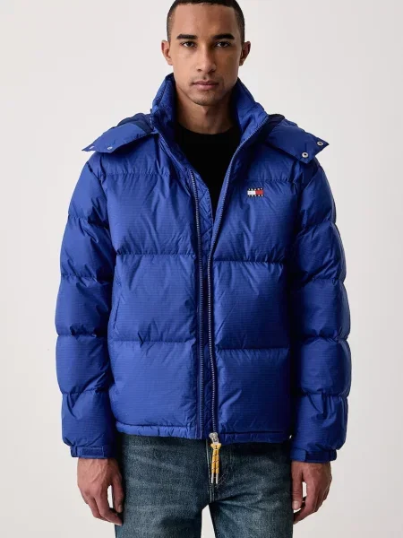 Tommy Jeans geacă cu puf pentru bărbați albastru
