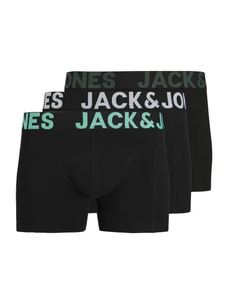 JACK & JONES Boksarice JACELIAS temno zelena / črna bela