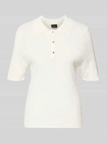 Koszulka polo z mieszanki o kroju regular fit S.oliver Black Label biała