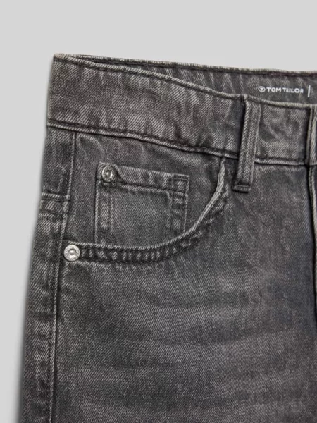 Szorty jeansowe o kroju regular fit z czystej bawełny Tom Tailor czarne