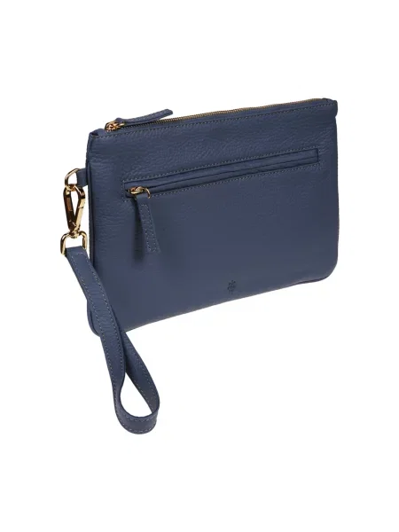 Torebka skórzana Eleventy skórzana niebieska