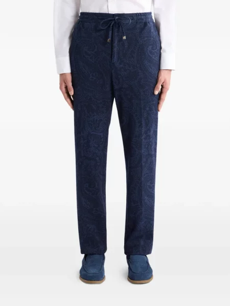 Pantaloni Etro cu model paisley albastru