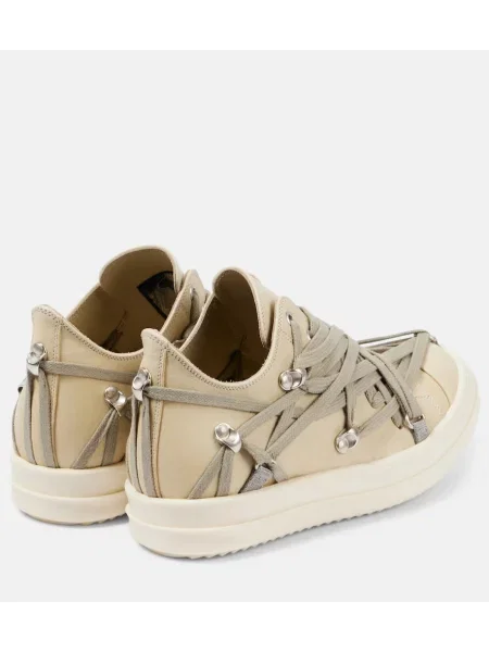 Sneakerși Rick Owens din piele de căprioară bej