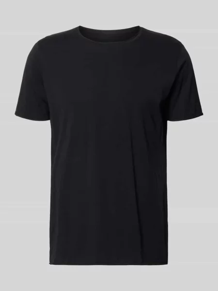 T-shirt ze zrolowanym brzegiem Filippa K czarna