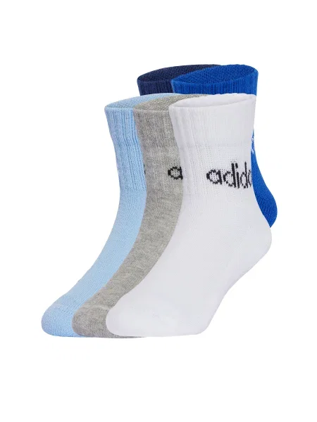 ADIDAS PERFORMANCE Športové ponožky Linear Ankle 5 Pairs Kids modrá / tmavomodrá / svetlomodrá / sivá melírovaná biela