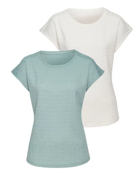 VIVANCE Tricou verde mentă alb