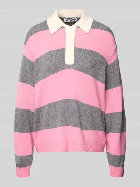 Sweter z dzianiny o kroju regular fit z mieszanki wełny z domieszką kaszmiru model ‘JARN’ Essentiel Antwerp różowy