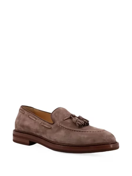 Pantofi loafer Brunello Cucinelli din piele de căprioară maro