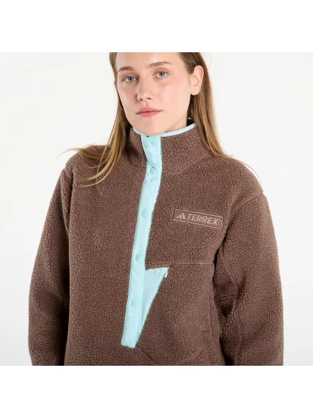 Pulover Adidas Performance iz flisa rjava