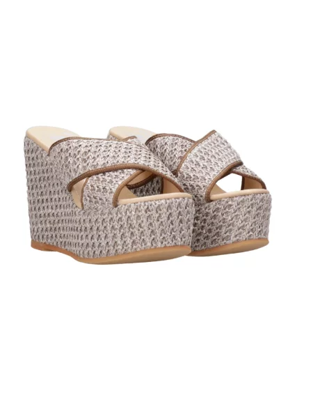 Sandały Espadrilles na koturnie brązowe