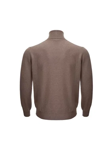 Sweter z golfem Kangra wełniany brązowy