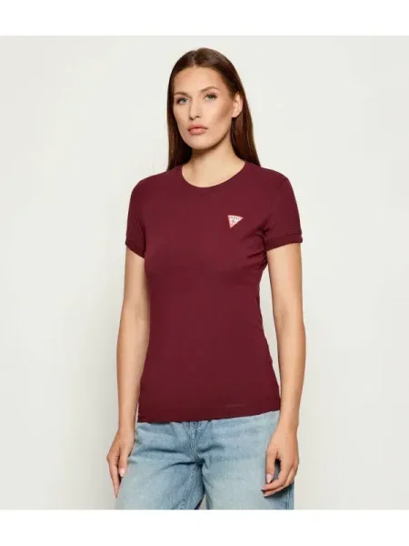 GUESS Tricou roșu vin bordo