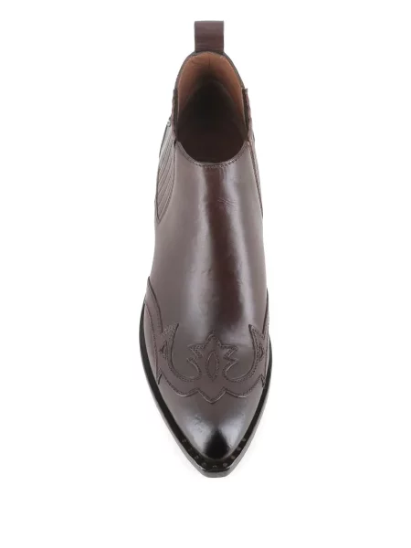 Botine Sartore cu broderie din piele maro