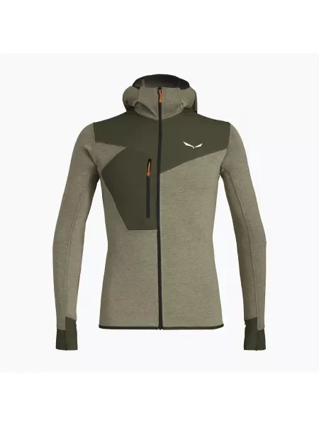 Tricou de trekking pentru bărbați Salewa Puez 2 Dry Hood FZ dark olive melange