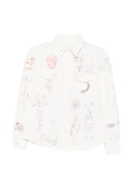 Lung geacă Mm6 Maison Margiela cu imagine alb