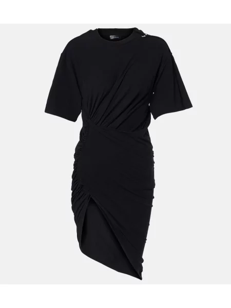 Džerzej drapované šaty Mugler čierna