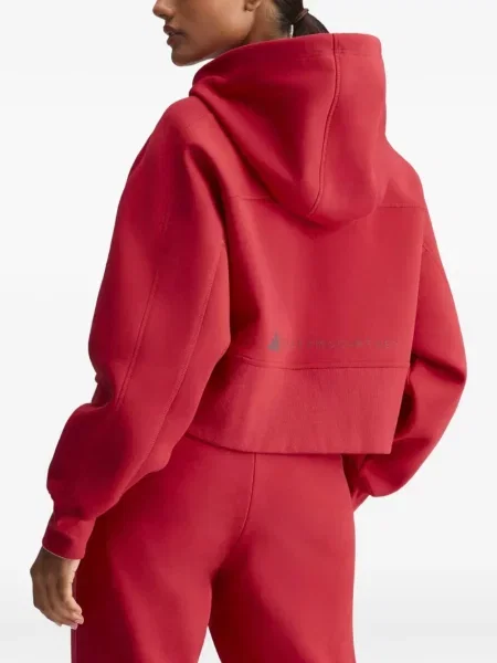 Decupat hanorac cu glugă Adidas By Stella Mccartney roșu