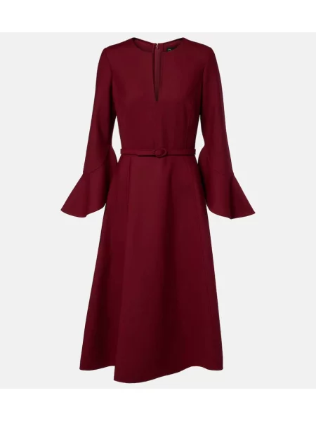 Rochie midi Oscar De La Renta de lână până la genunchi de costum bordo
