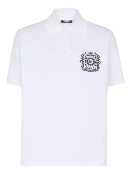 Polo Balmain cu imagine alb