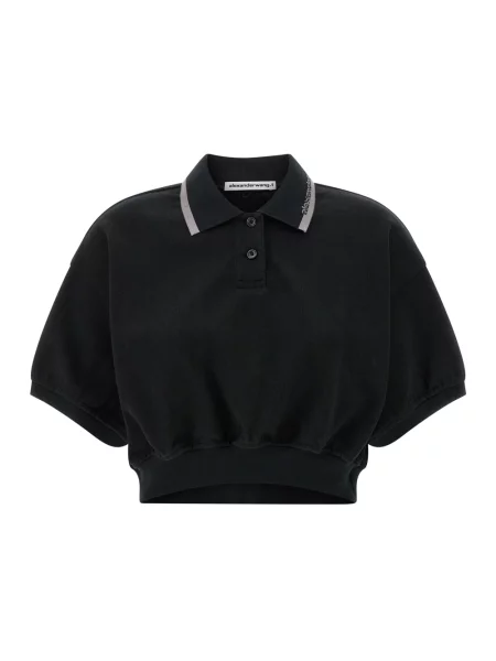 Polo T By Alexander Wang ze ściągaczem czarne