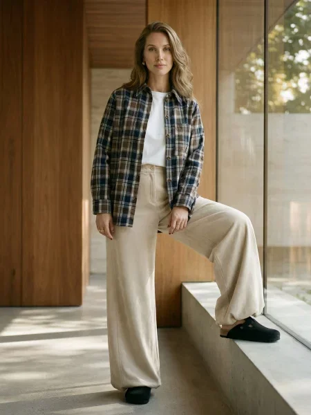 Замшеві Повсякденні штани Seventeen бежевий