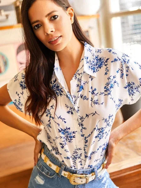 Olalook Tričko modrá bílá