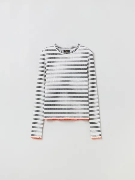 Дитячий Лонгслів OVS білий/чорний білий