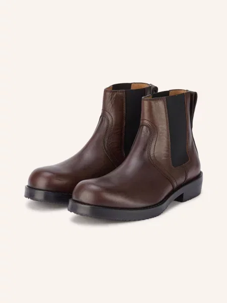 Dries Van Noten Chelsea Boots tmavě hnědá černá