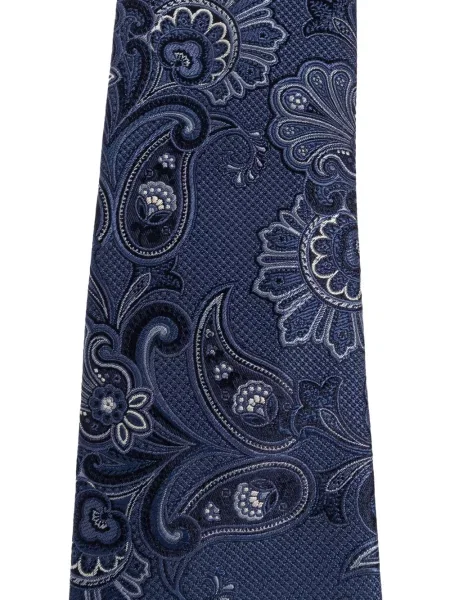 Cravată Etro cu model paisley albastru