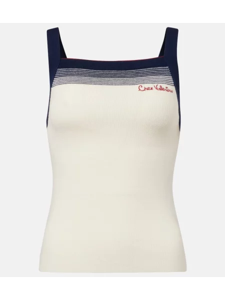 Top Valentino de lână alb