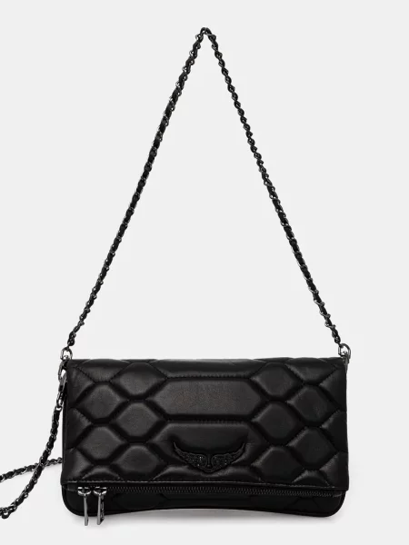 ZADIG&VOLTAIRE geantă de piele ROCK XL MAT SCALE negru