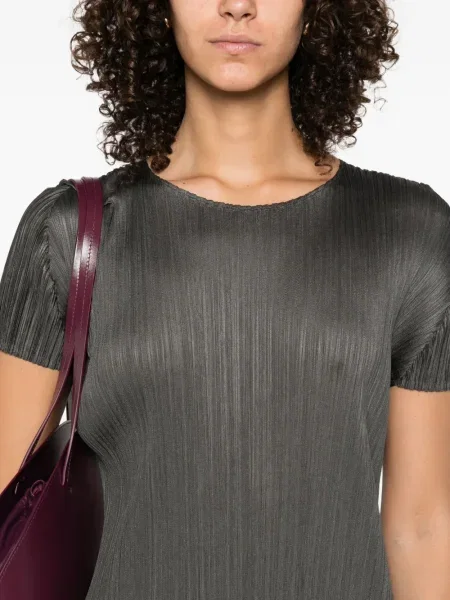 Плисирана къс костюм мини рокля Pleats Please Issey Miyake зелено