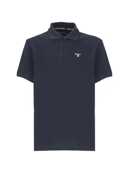 Tricou polo Barbour cu broderie albastru