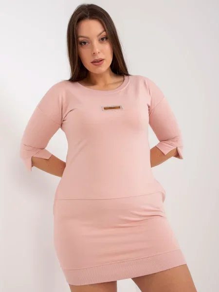 Rochie mini Fashionhunters cu aplicații de costum roz