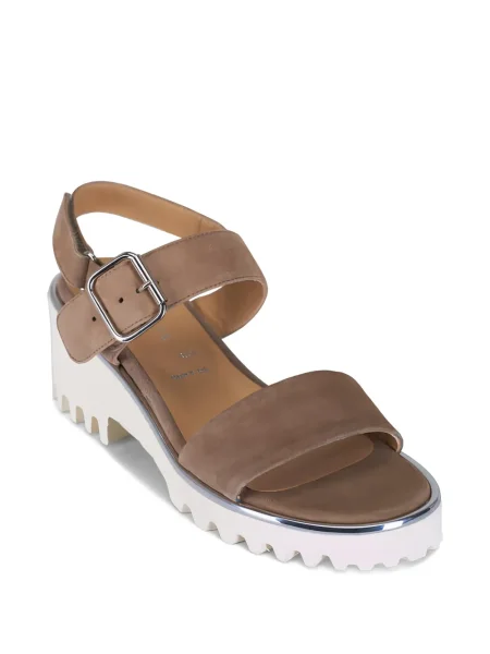 Sandale Ron White din piele de căprioară cu cataramă alb