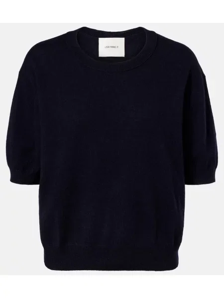 Tricou Lisa Yang din cașmir albastru