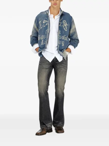 Cardigan Diesel cu imagine albastru