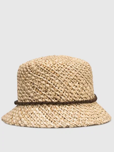 Солом'яна панама з ланцюжком моніль Peserico бежева