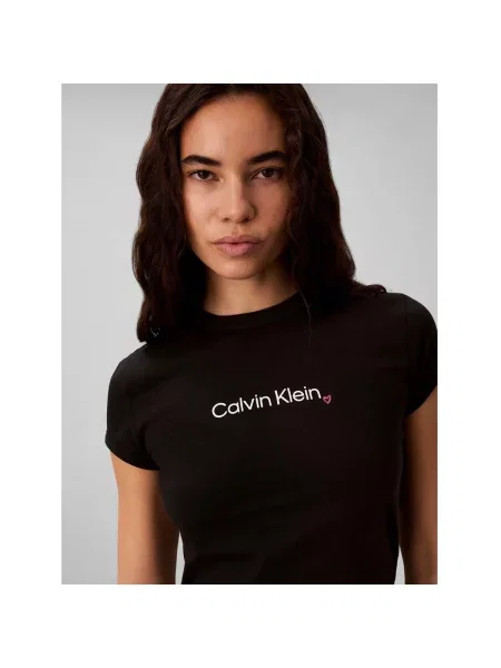 Majica Calvin Klein Jeans s uzorkom srca crna