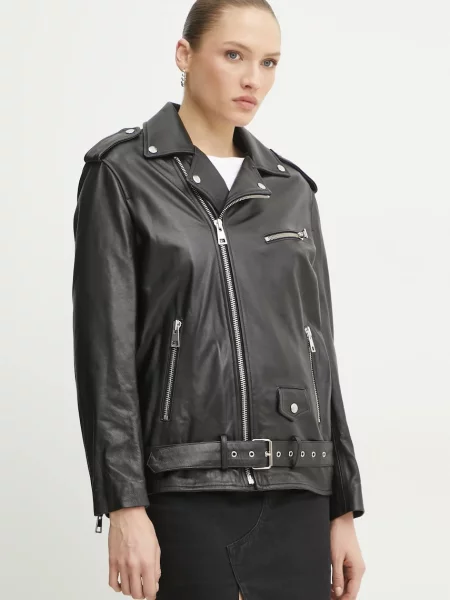 Liviana Conti geaca ramones de piele de tranzitie negru