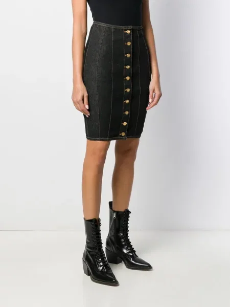 Korzetové džínová sukně Jean Paul Gaultier Pre-owned černé