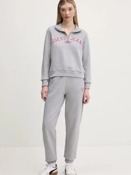 Кофта Guess Jeans з аплікацією сірий