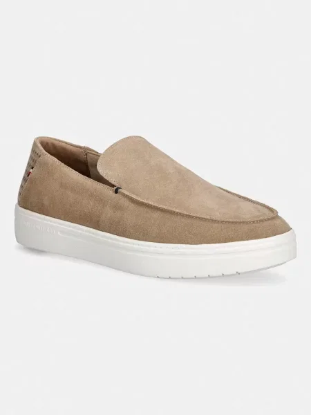 Tommy Hilfiger mocasini pentru bărbați din piele întoarsă MODERN LIGHT SUEDE LOAFER maro