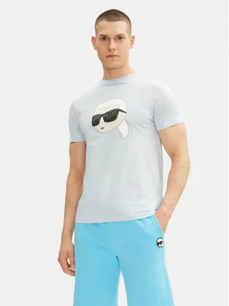KARL LAGERFELD Tricou celest albastru