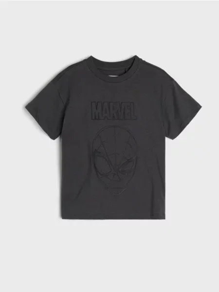 Sinsay loose tričko s potiskem Spider-Man šedá